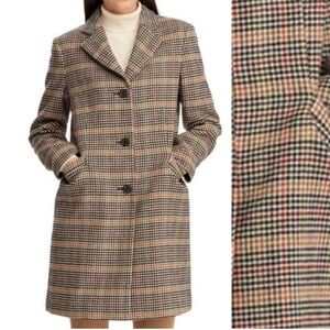 Ralph Lauren fall houndstooth plaid wool coat 16 (fits like a 14) NWOT
